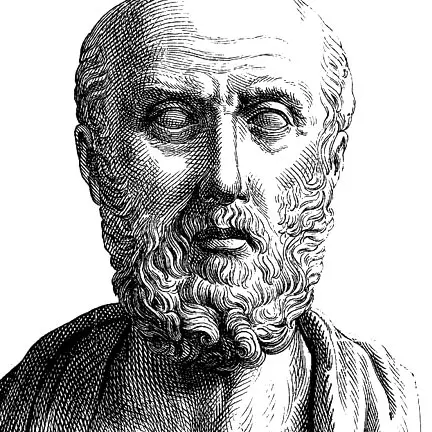 Illustration of Hippocrates recognized as the father of modern medicine 