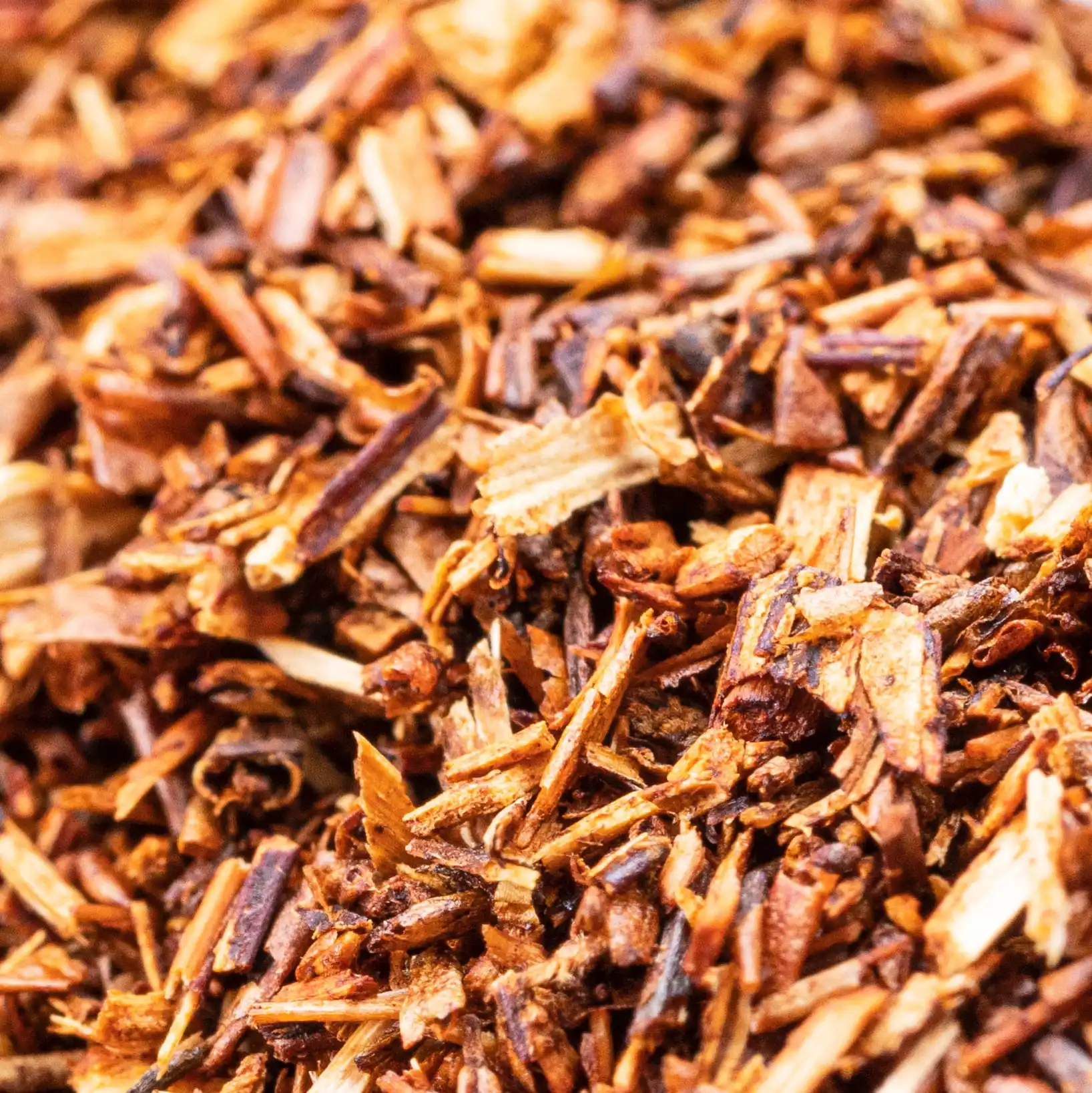Dried brown Rooibos Tea leaves